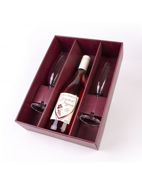 Dárkový set perlivé víno Frankovka rosé + 2 skleničky